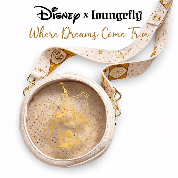 Disney Handbags - Disney Loungefly Crossbody Pin Bag with Gold Castle “Where Dreams Come True”